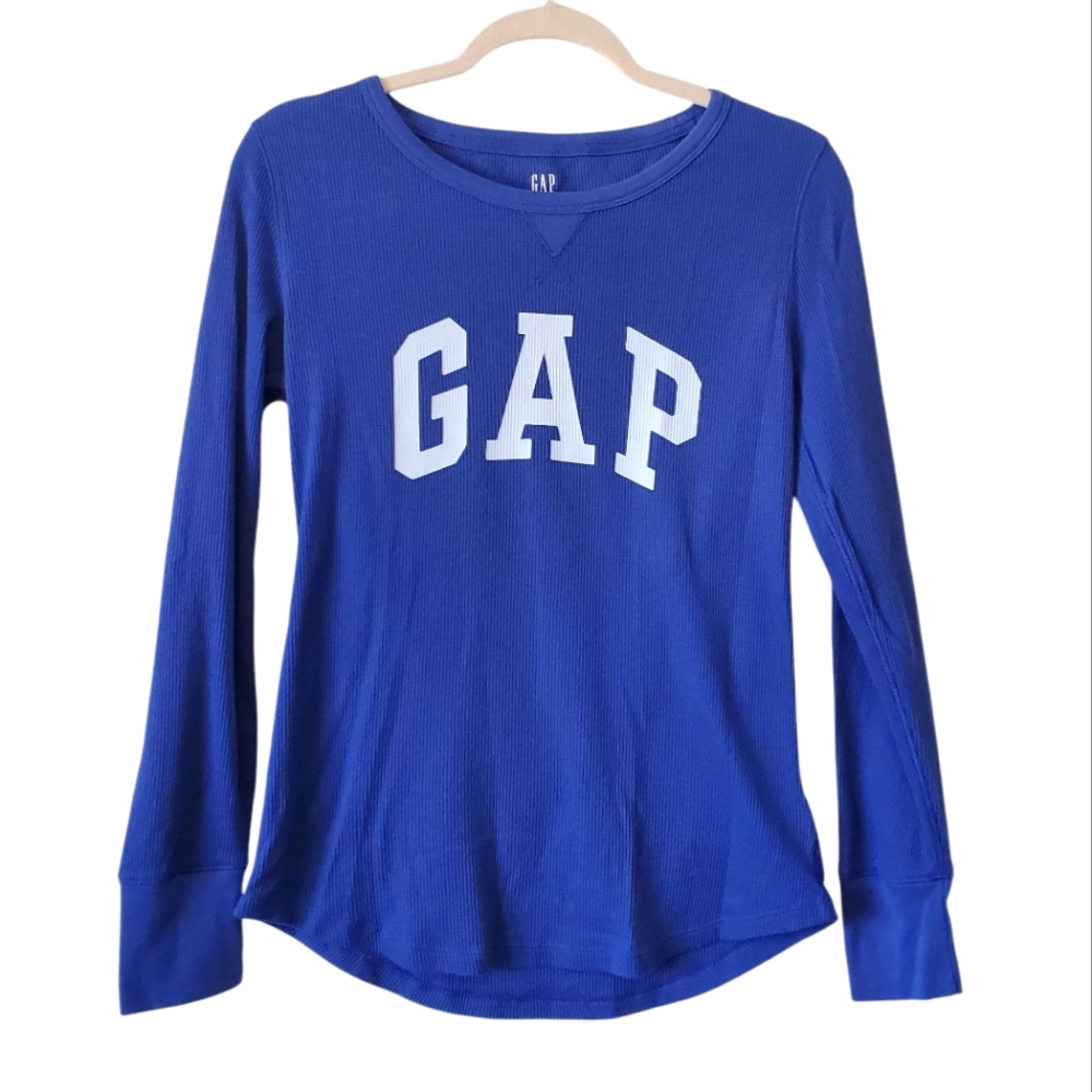 GAP Royal Blue Long Sleeve Tee with White Logo